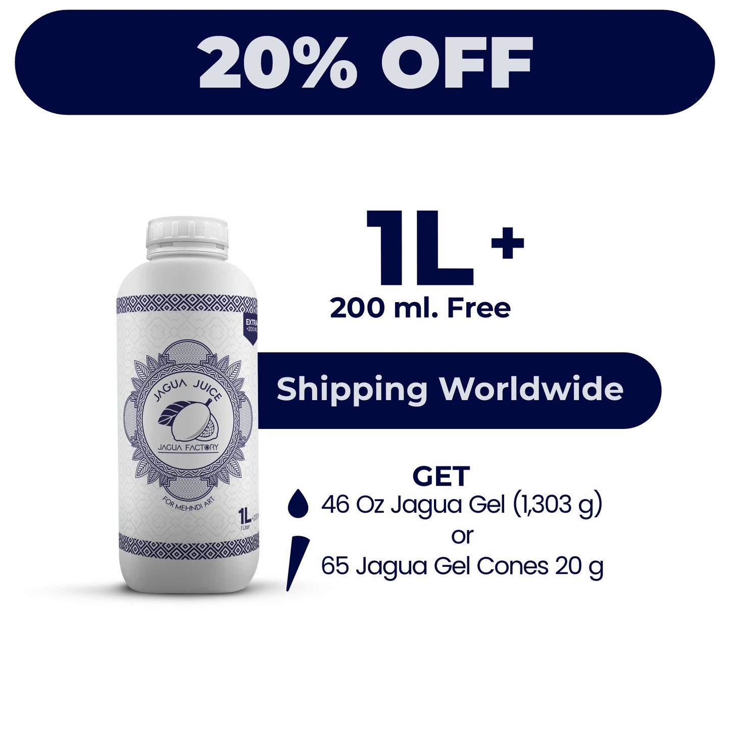 JAGUA JUICE  1 L + 200 ml Free